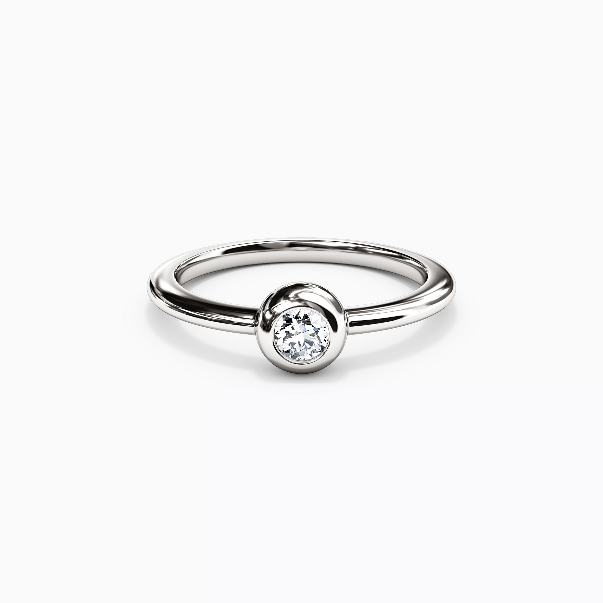 Single Diamond Bezel Ring | 14K Gold