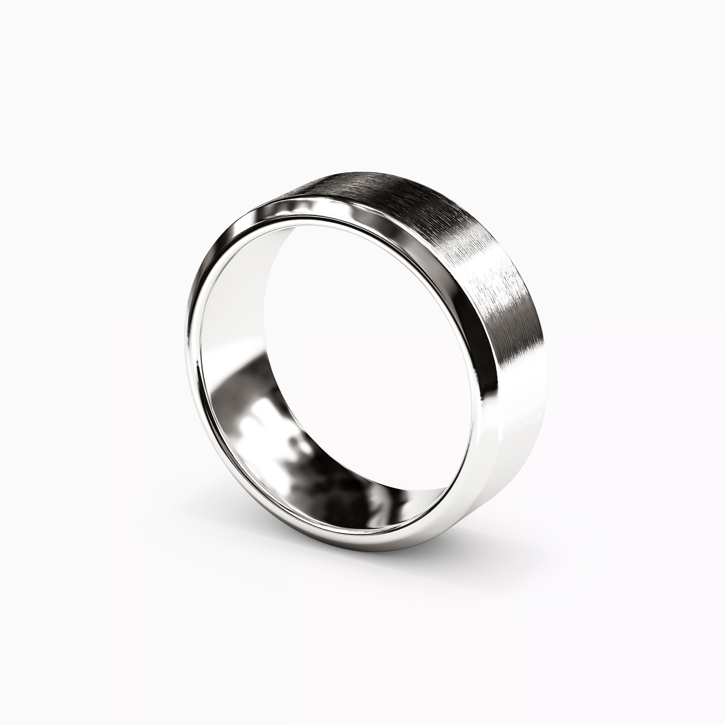Sandpaper Finish Wedding Band in Platinum